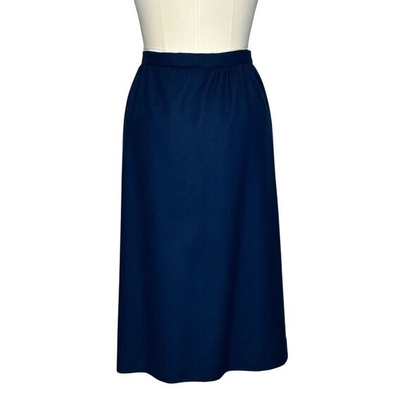 Pendleton Vintage 1970s Navy Blue Wool Tweed Midi Skirt Suit | Size 10 - Picture 4 of 11